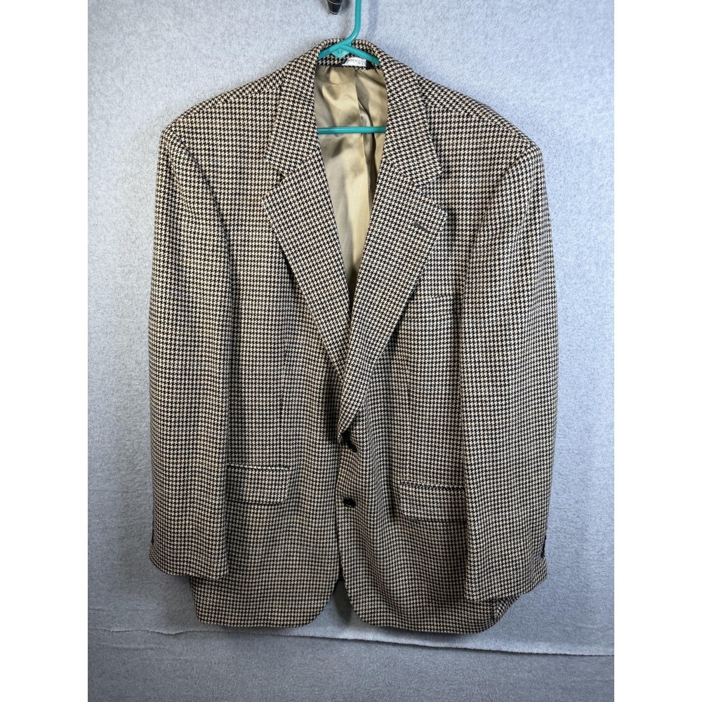 Joseph & Feiss Blazer Mens 44 Brown Check Tweed Sport Coat Jacket Classic USA